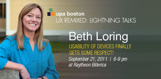 Beth Loring to Speak at UX Remixed: Lightning Talks at Raytheon in Billerica, MA Beth Loring to Speak at UX Remixed: Lightning Talks at Raytheon in Billerica, MA